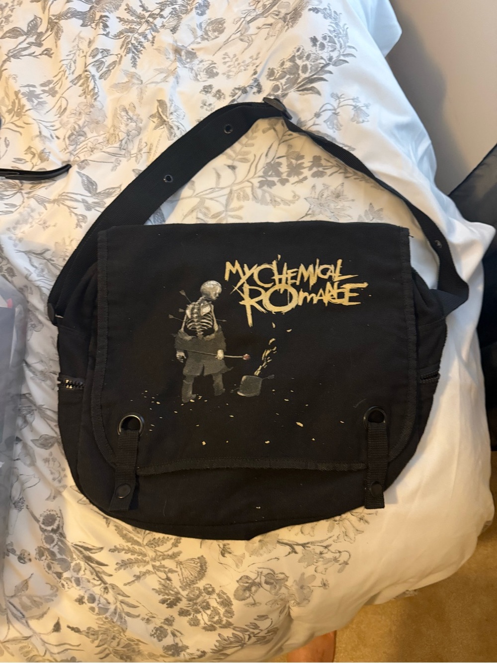 MCR The Black Parade Black Canvas Messenger Bag. My Chemical Romance